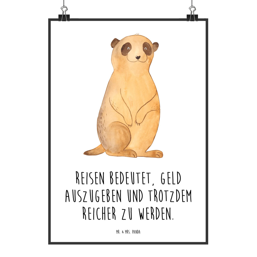 Poster Erdmännchen Poster, Wandposter, Bild, Wanddeko, Küchenposter, Kinderposter, Wanddeko Bild, Raumdekoration, Wanddekoration, Handgemaltes Poster, Mr. & Mrs. Panda Poster, Designposter, Kunstdruck, Posterdruck, Afrika, Wildtiere, Erdmännchen, Reisen, Spruch, Weltreise, Afrikareise, Roadtrip, Traveling