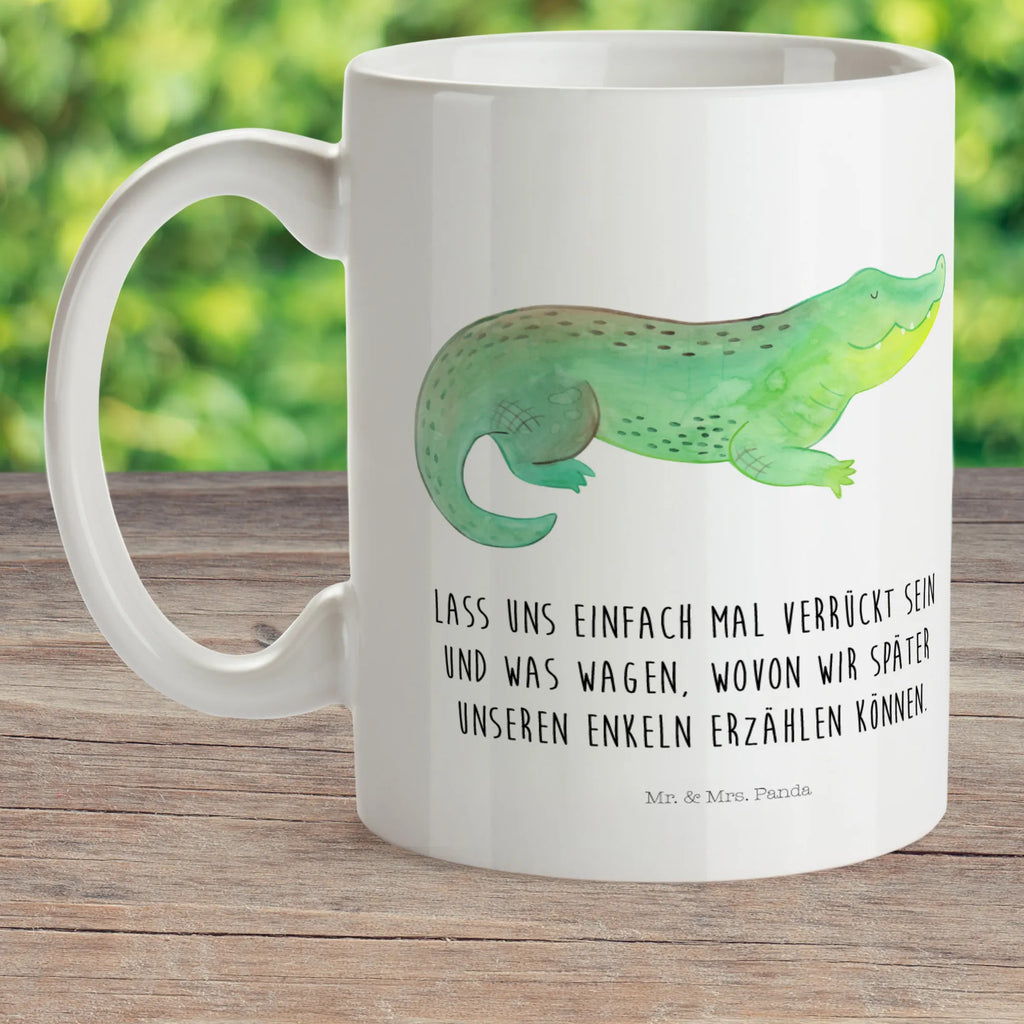 Child's mug Crocodile Kindertasse, Kinder Tasse, Kunststoff Tasse, Kindergarten Tasse, Trinkbecher, Camping Becher, Kaffeetasse, Kunststoffbecher, Kindergartenbecher, Outdoorgeschirr, Kunststoffgeschirr, Reisebecher, Reisetasse, Kinderbecher, Bruchfeste Tasse, Bruchsichere Tasse, Plastik Tasse, Plastiktasse, Meerestiere, Meer, Urlaub, Krokodil, Krokodile, verrückt sein, spontan sein, Abenteuerlust, Reiselust, Freundin, beste Freundin, Lieblingsmensch