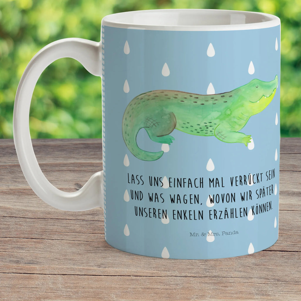 Child's mug Crocodile Kindertasse, Kinder Tasse, Kunststoff Tasse, Kindergarten Tasse, Trinkbecher, Camping Becher, Kaffeetasse, Kunststoffbecher, Kindergartenbecher, Outdoorgeschirr, Kunststoffgeschirr, Reisebecher, Reisetasse, Kinderbecher, Bruchfeste Tasse, Bruchsichere Tasse, Plastik Tasse, Plastiktasse, Meerestiere, Meer, Urlaub, Krokodil, Krokodile, verrückt sein, spontan sein, Abenteuerlust, Reiselust, Freundin, beste Freundin, Lieblingsmensch