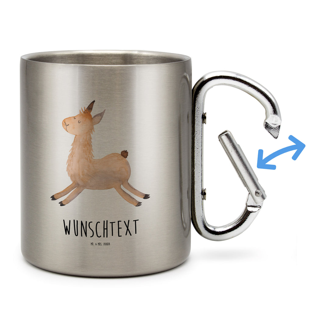 Personalisierter Edelstahlbecher Lama springend Personalisierte Edelstahltasse, Personalisierter Edelstahlbecher, Personalisierter Outdoor Becher, Personalisierte Outdoor Tasse, Lama, Alpaka, Lamas, Lieblingstag, Happy day, fröhlich, Glück, Freundin, Liebeskummer, Neustart, guten Morgen, Start, Prüfung, Abitur