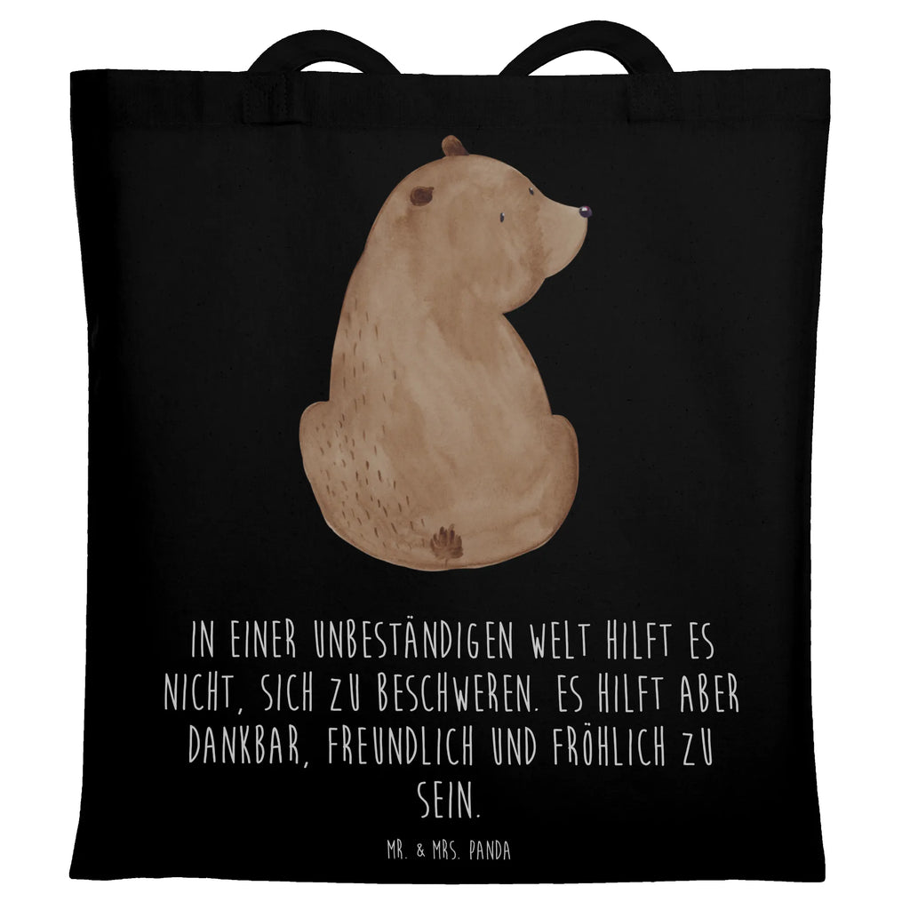 Tragetasche Bär Schulterblick Beuteltasche, Beutel, Einkaufstasche, Jutebeutel, Stoffbeutel, Tasche, Shopper, Umhängetasche, Strandtasche, Schultertasche, Stofftasche, Tragetasche, Badetasche, Jutetasche, Einkaufstüte, Laptoptasche, Bär, Teddy, Teddybär, Selbstachtung, Weltansicht, Motivation, Bären, Bärenliebe, Weisheit