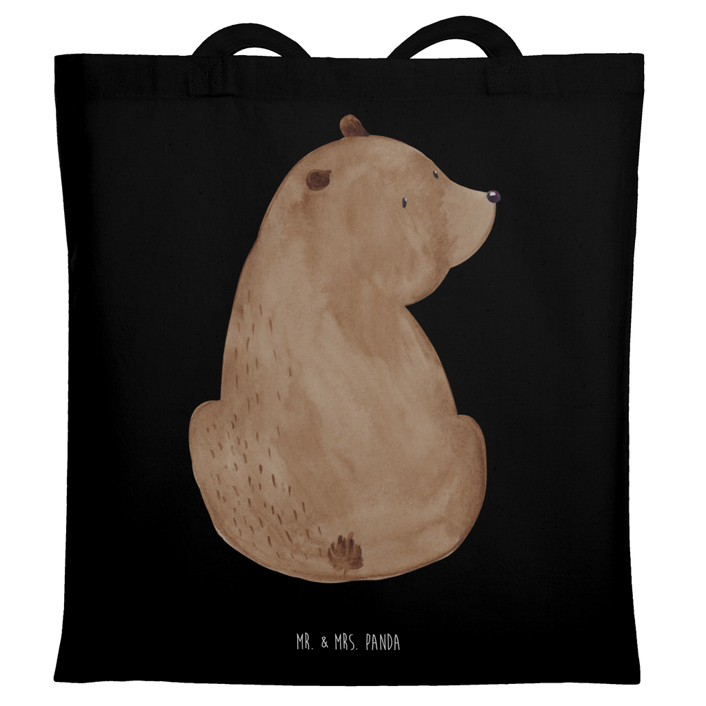 Tragetasche Bär Schulterblick Beuteltasche, Beutel, Einkaufstasche, Jutebeutel, Stoffbeutel, Tasche, Shopper, Umhängetasche, Strandtasche, Schultertasche, Stofftasche, Tragetasche, Badetasche, Jutetasche, Einkaufstüte, Laptoptasche, Bär, Teddy, Teddybär, Selbstachtung, Weltansicht, Motivation, Bären, Bärenliebe, Weisheit