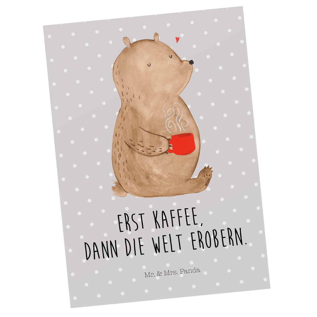 Postkarte Bär Kaffee Postkarte, Karte, Geschenkkarte, Grußkarte, Einladung, Ansichtskarte, Geburtstagskarte, Einladungskarte, Dankeskarte, Ansichtskarten, Einladung Geburtstag, Einladungskarten Geburtstag, Bär, Teddy, Teddybär, Kaffee, Coffee, Bären, guten Morgen, Morgenroutine, Welt erobern, Welt retten, Motivation