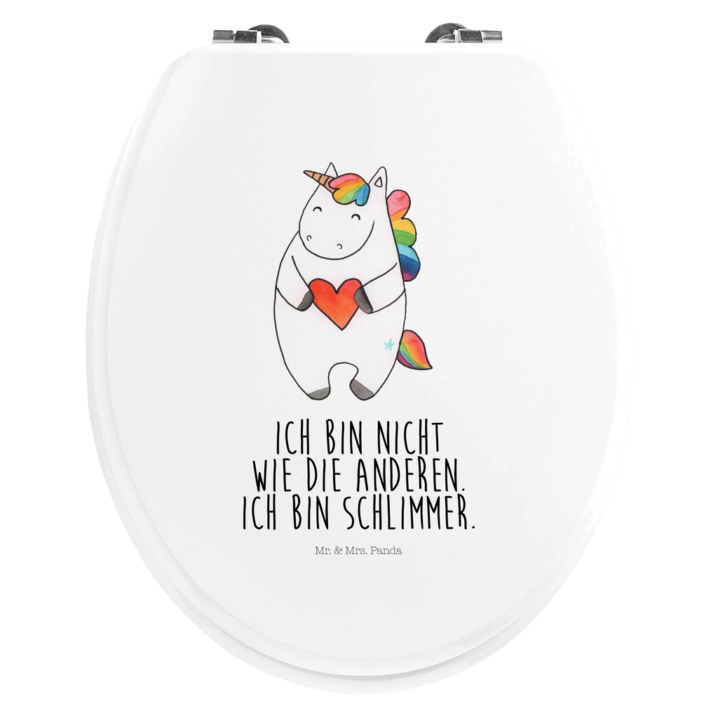 Motiv WC Sitz Einhorn Herz Klobrille, Klodeckel, Toilettendeckel, WC-Sitz, Toilette, Einhorn, Einhörner, Einhorn Deko, Pegasus, Unicorn, Herz, schlimm, böse, witzig, lustig, Freundin, anders, bunt