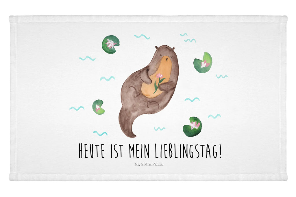 Handtuch Otter Seerose Handtuch, Badehandtuch, Badezimmer, Handtücher, groß, Kinder, Baby, Otter, Fischotter, Seeotter, Otter Seeotter See Otter