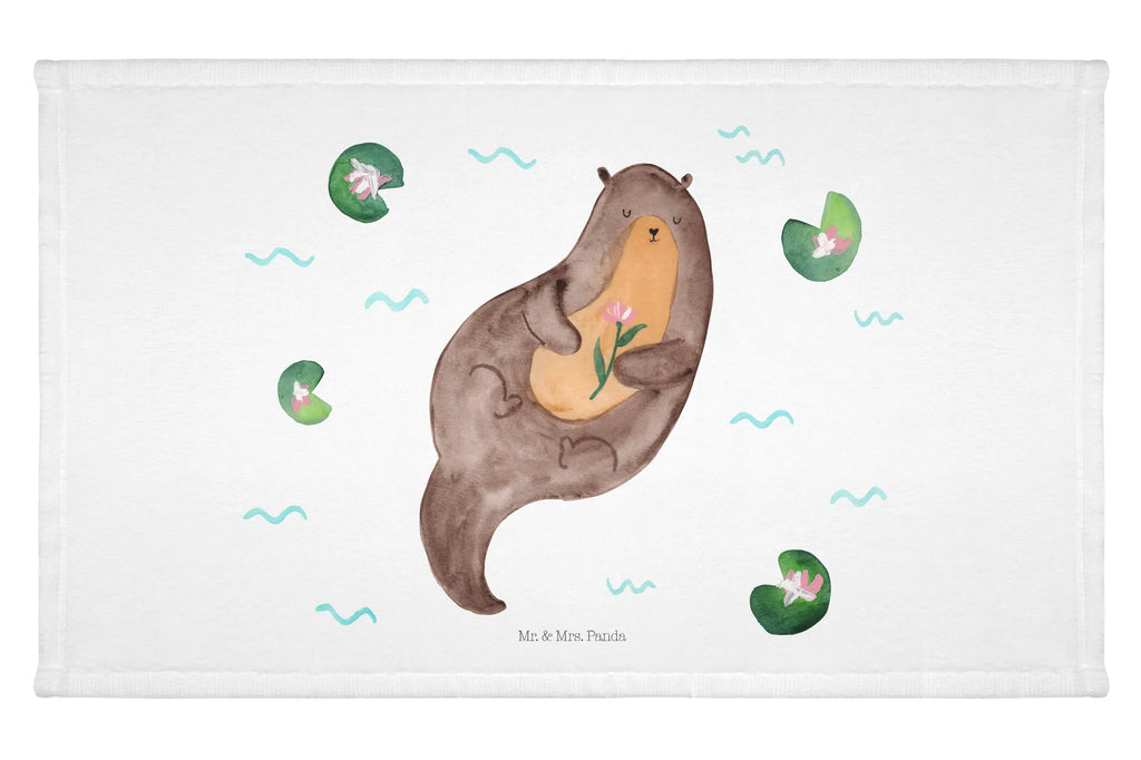 Handtuch Otter Seerose Handtuch, Badehandtuch, Badezimmer, Handtücher, groß, Kinder, Baby, Otter, Fischotter, Seeotter, Otter Seeotter See Otter