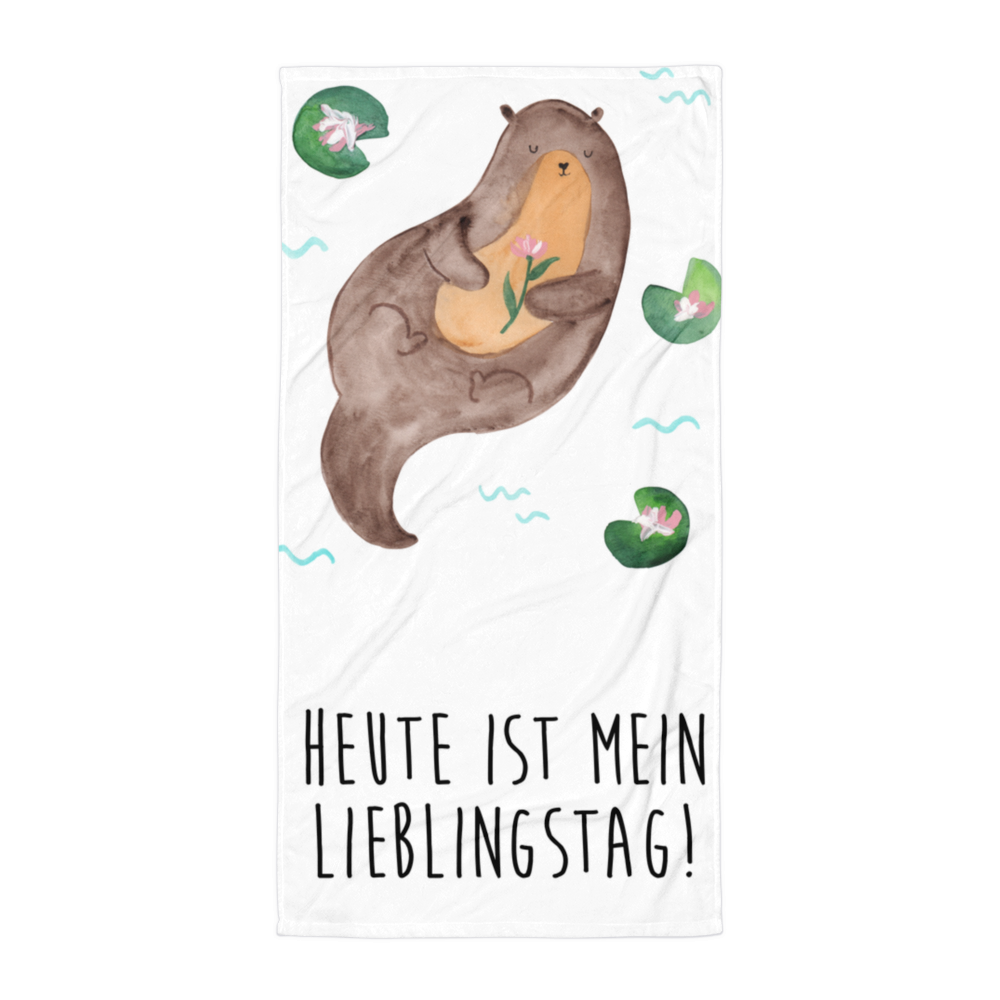 XL Badehandtuch Otter Seerose Handtuch, Badetuch, Duschtuch, Strandtuch, Saunatuch, Otter, Fischotter, Seeotter, Otter Seeotter See Otter