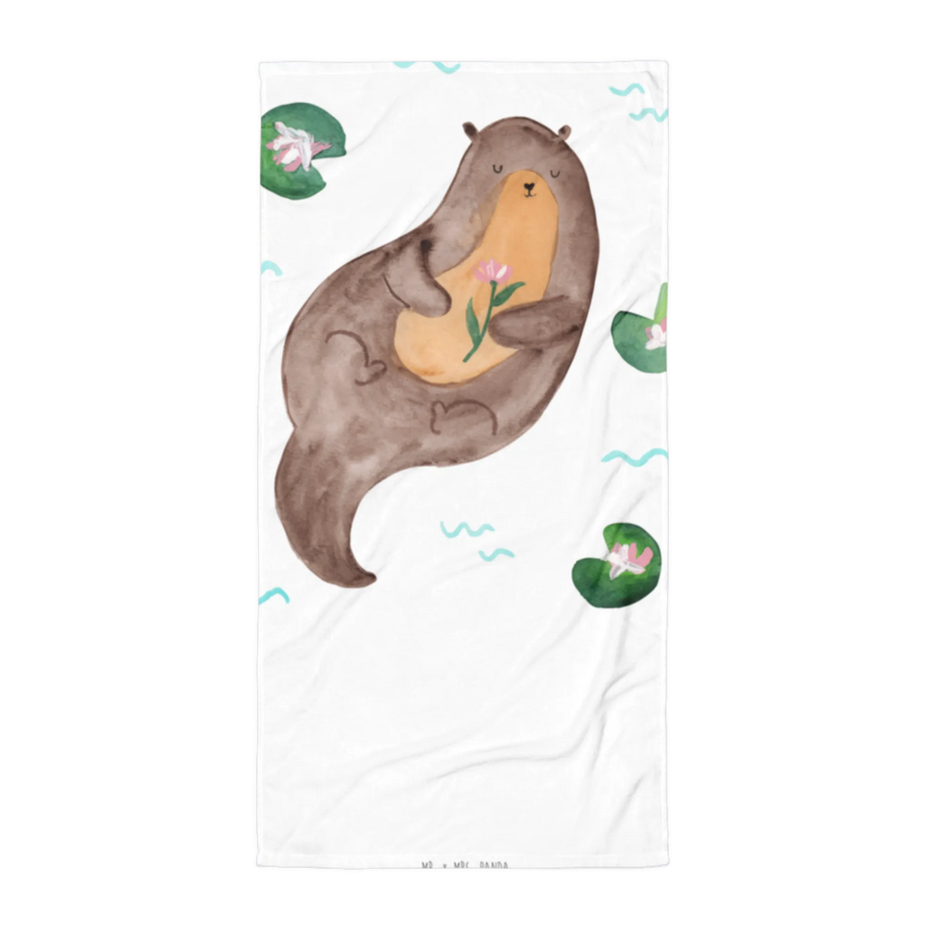 XL Badehandtuch Otter Seerose Handtuch, Badetuch, Duschtuch, Strandtuch, Saunatuch, Otter, Fischotter, Seeotter, Otter Seeotter See Otter