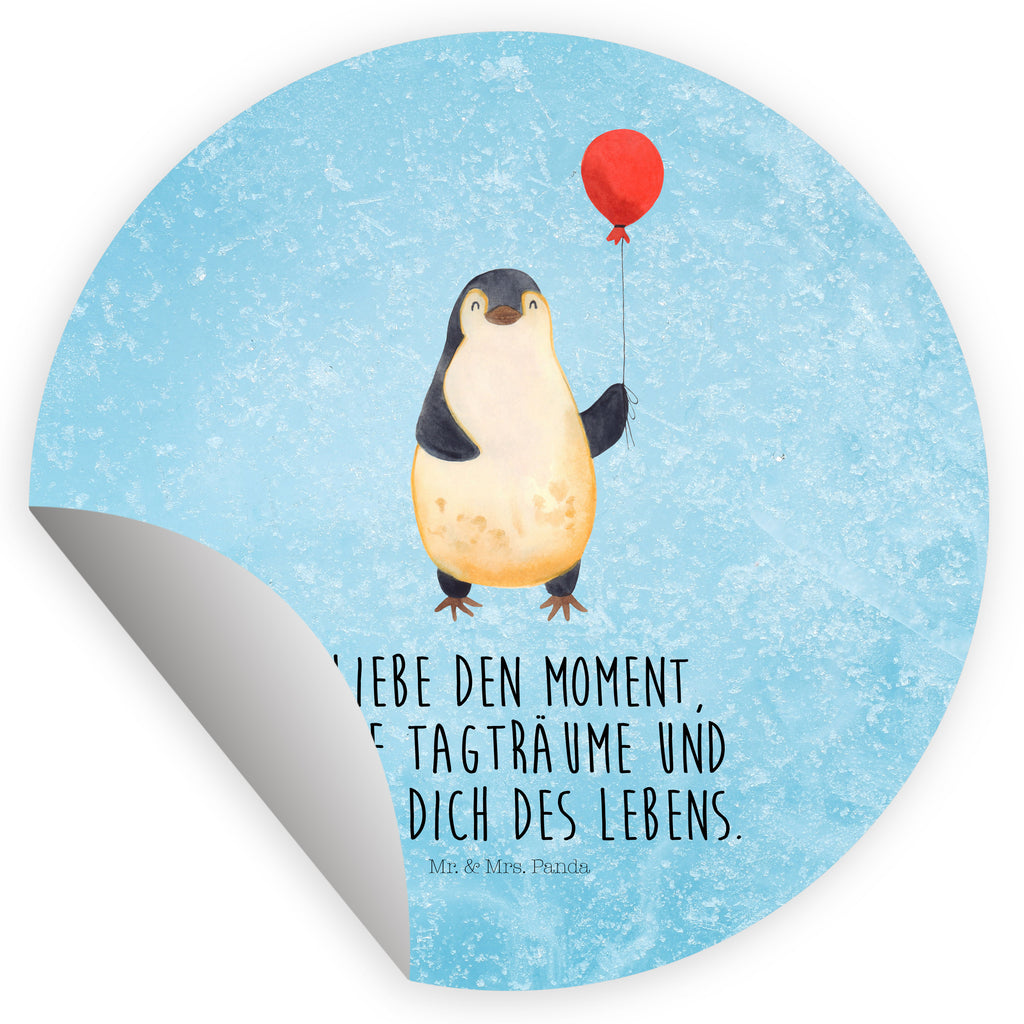 Rund Aufkleber Pinguin Luftballon Sticker, Aufkleber, Etikett, Kinder, rund, Pinguin, Pinguine, Luftballon, Tagträume, Lebenslust, Geschenk Freundin, Geschenkidee, beste Freundin, Motivation, Neustart, neues Leben, Liebe, Glück