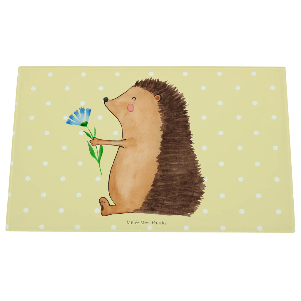 Glasschneidebrett Igel Blumen Glasschneidebrett, Schneidebrett, Tiermotive, Gute Laune, lustige Sprüche, Tiere, Igel, Gute Besserung, Genesungswünsche, Krankheit, Krankenhaus, krank, Besuch