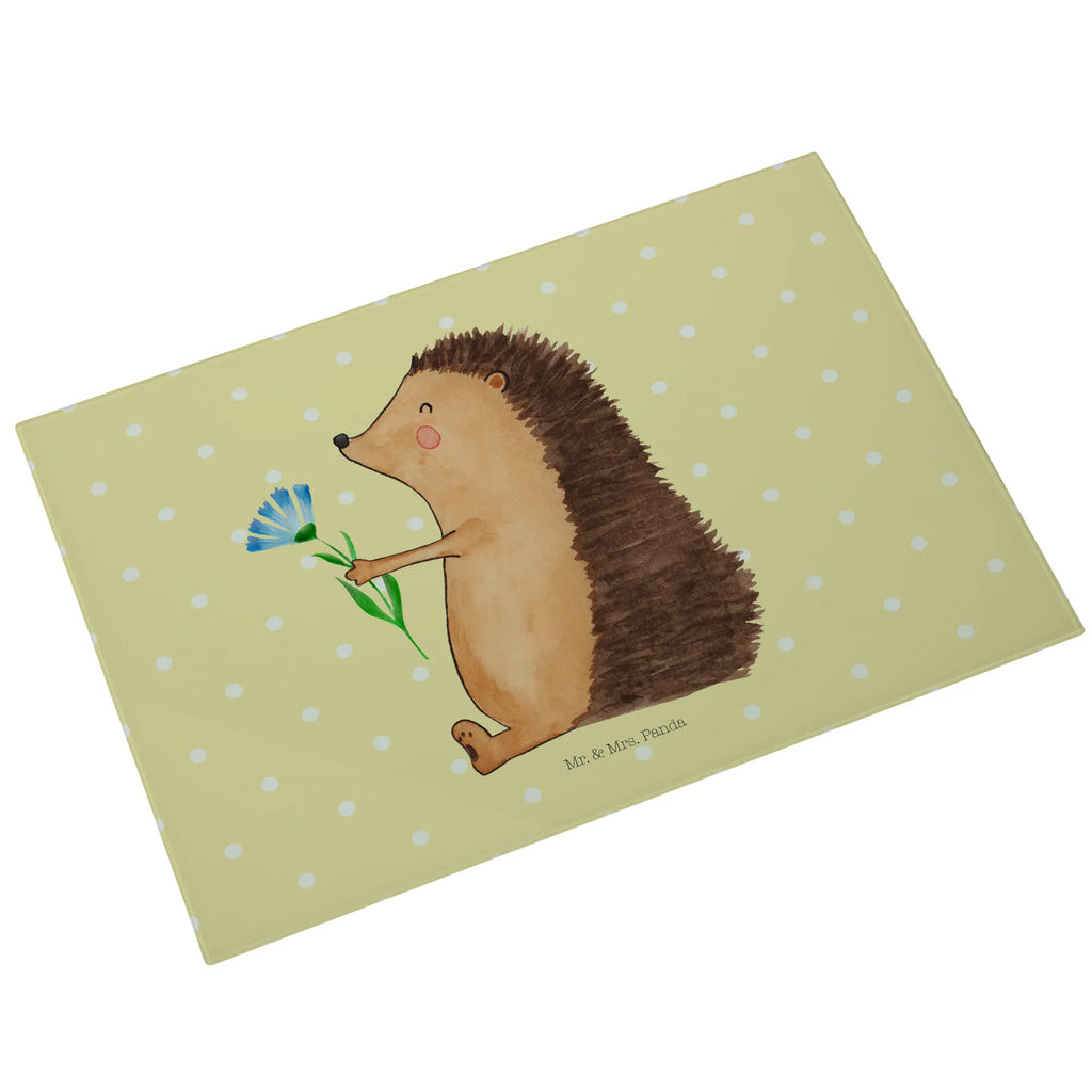 Glasschneidebrett Igel Blumen Glasschneidebrett, Schneidebrett, Tiermotive, Gute Laune, lustige Sprüche, Tiere, Igel, Gute Besserung, Genesungswünsche, Krankheit, Krankenhaus, krank, Besuch