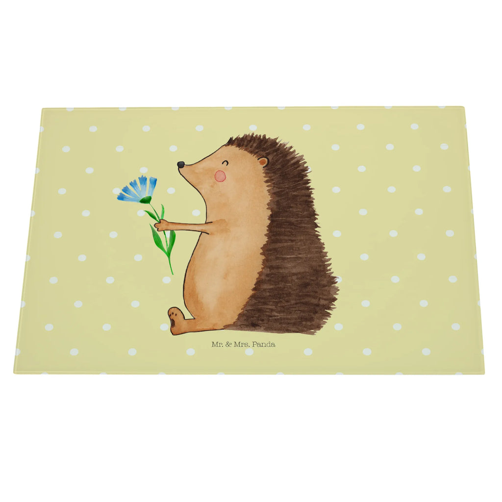 Glasschneidebrett Igel Blumen Glasschneidebrett, Schneidebrett, Tiermotive, Gute Laune, lustige Sprüche, Tiere, Igel, Gute Besserung, Genesungswünsche, Krankheit, Krankenhaus, krank, Besuch