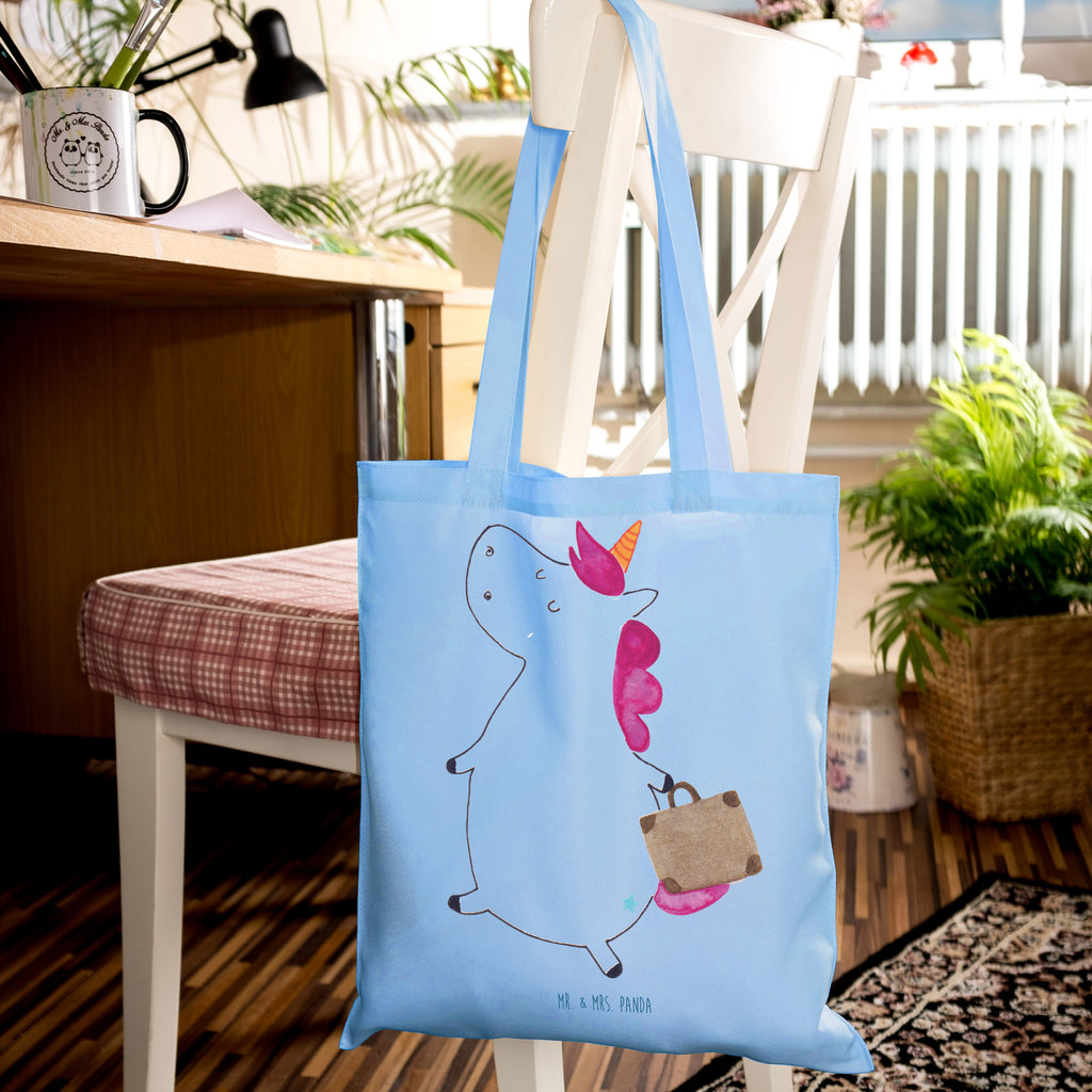 Tragetasche Einhorn Koffer Beuteltasche, Beutel, Einkaufstasche, Jutebeutel, Stoffbeutel, Tasche, Shopper, Umhängetasche, Strandtasche, Schultertasche, Stofftasche, Tragetasche, Badetasche, Jutetasche, Einkaufstüte, Laptoptasche, Einhorn, Einhörner, Einhorn Deko, Pegasus, Unicorn, unicorn, Koffer, Verreisen, Reise, Gepäck, Abenteuer, Erwachsen, Kind, albern, Spaß, lustig, witzig