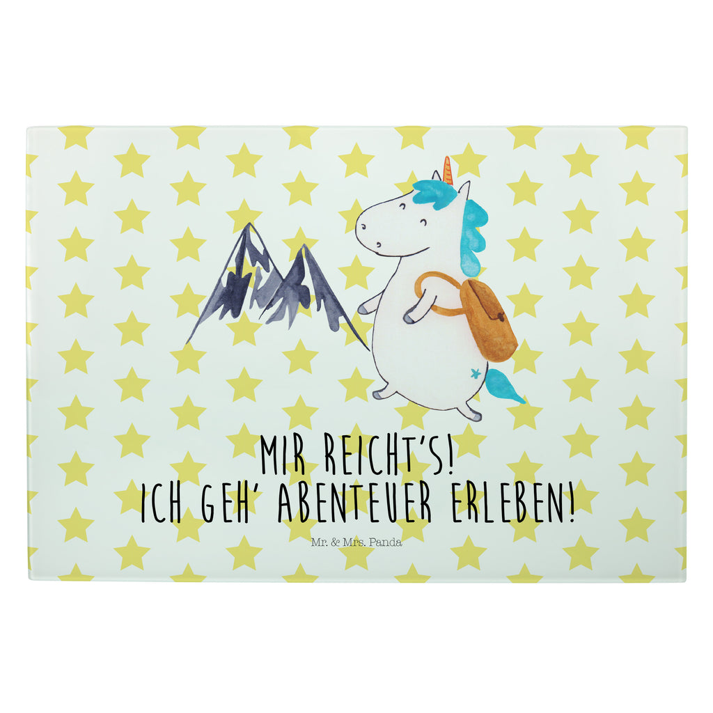 Glasschneidebrett Einhorn Bergsteiger Glasschneidebrett, Schneidebrett, Frühstücksbrett, Küche, Einhorn, Einhörner, Einhorn Deko, Pegasus, Unicorn, Bergsteiger, Abenteuer, Berge, Abenteurer, Weltenbummler, Weltreise, Reisen, Urlaub, Entdecker