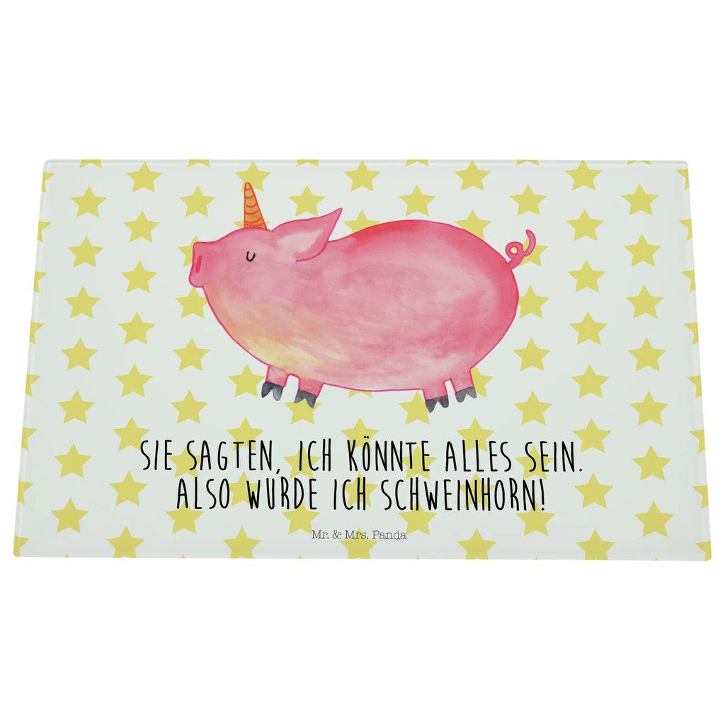 Glasschneidebrett Einhorn Schwein Glasschneidebrett, Schneidebrett, Einhorn, Einhörner, Einhorn Deko, Pegasus, Unicorn, Party, Spaß, Schwein, Schweinhorn, Bauer, witzig. lustig, Spruch, geschenk, Pig, Piggy, funny, english, englisch