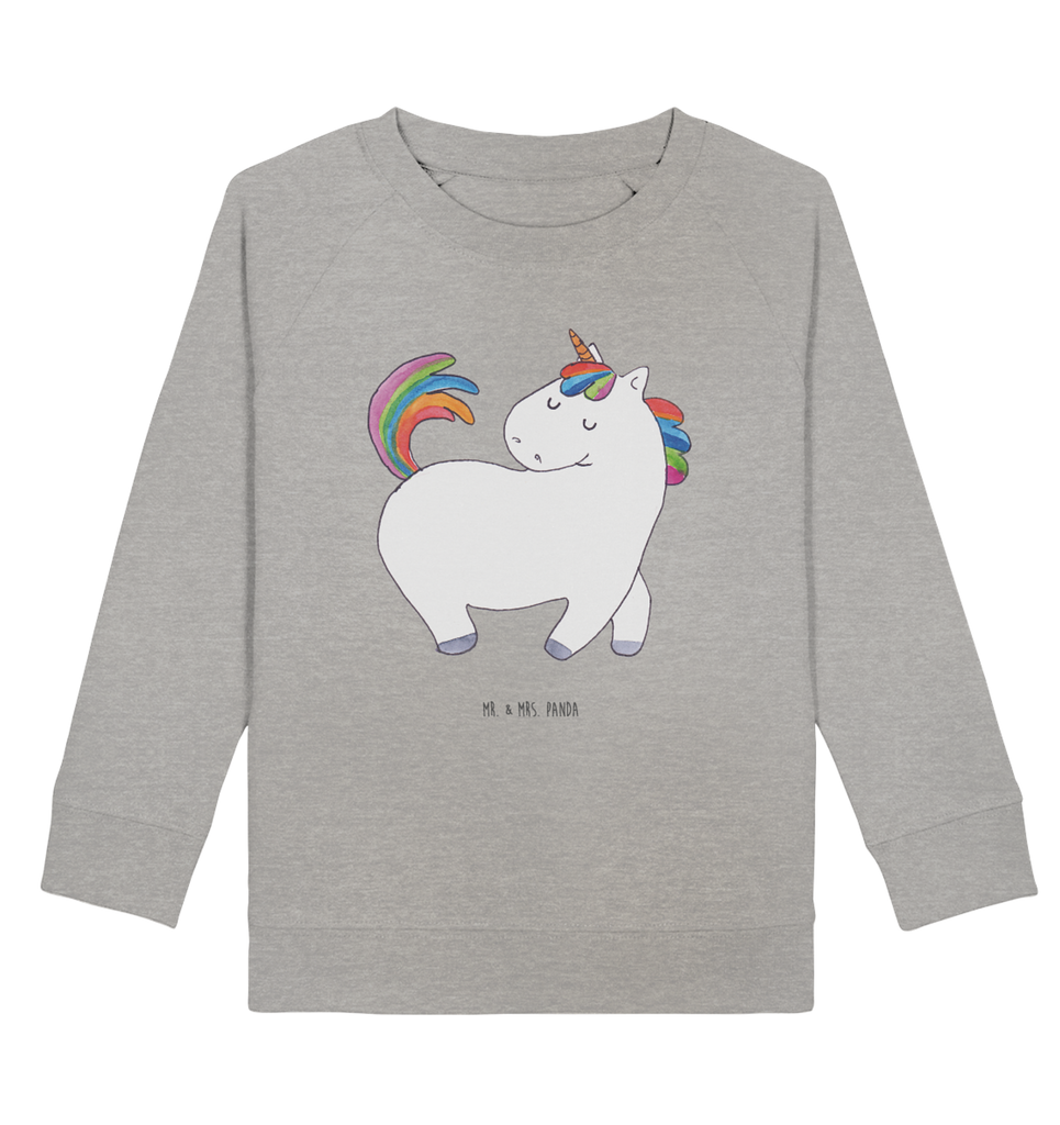 Organic Kinder Pullover Einhorn stolzierend Kinder Pullover, Kinder Sweatshirt, Jungen, Mädchen, Einhorn, Einhörner, Einhorn Deko, Pegasus, Unicorn, stolz, anders, bunt, Pferd, Reiter, Reiten, Freundin, Geschenk