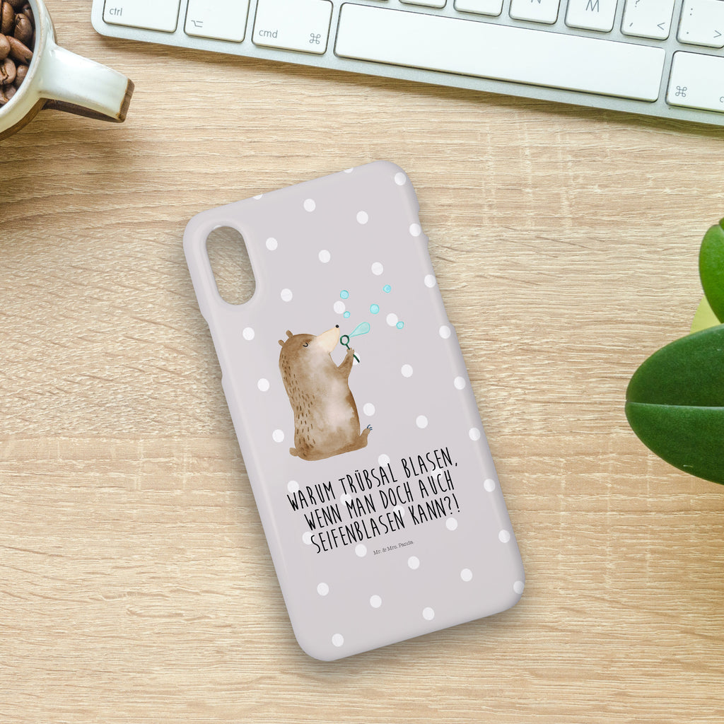 Handyhülle Bär Seifenblasen Handyhülle, Handycover, Cover, Handy, Hülle, Iphone 10, Iphone X, Bär, Teddy, Teddybär, Seifenblasen Bär Lustig Sein Glücklich Traurig Happy