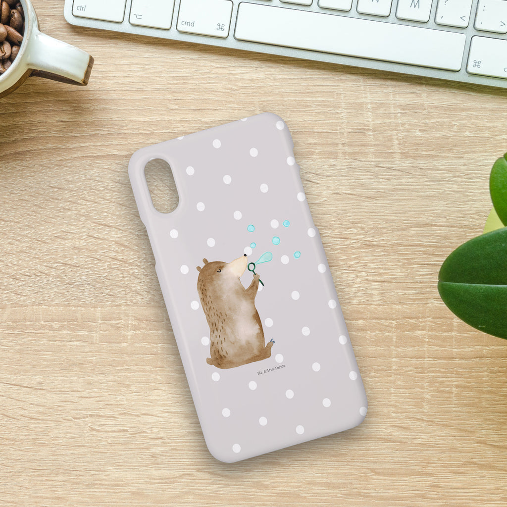 Handyhülle Bär Seifenblasen Handyhülle, Handycover, Cover, Handy, Hülle, Iphone 10, Iphone X, Bär, Teddy, Teddybär, Seifenblasen Bär Lustig Sein Glücklich Traurig Happy