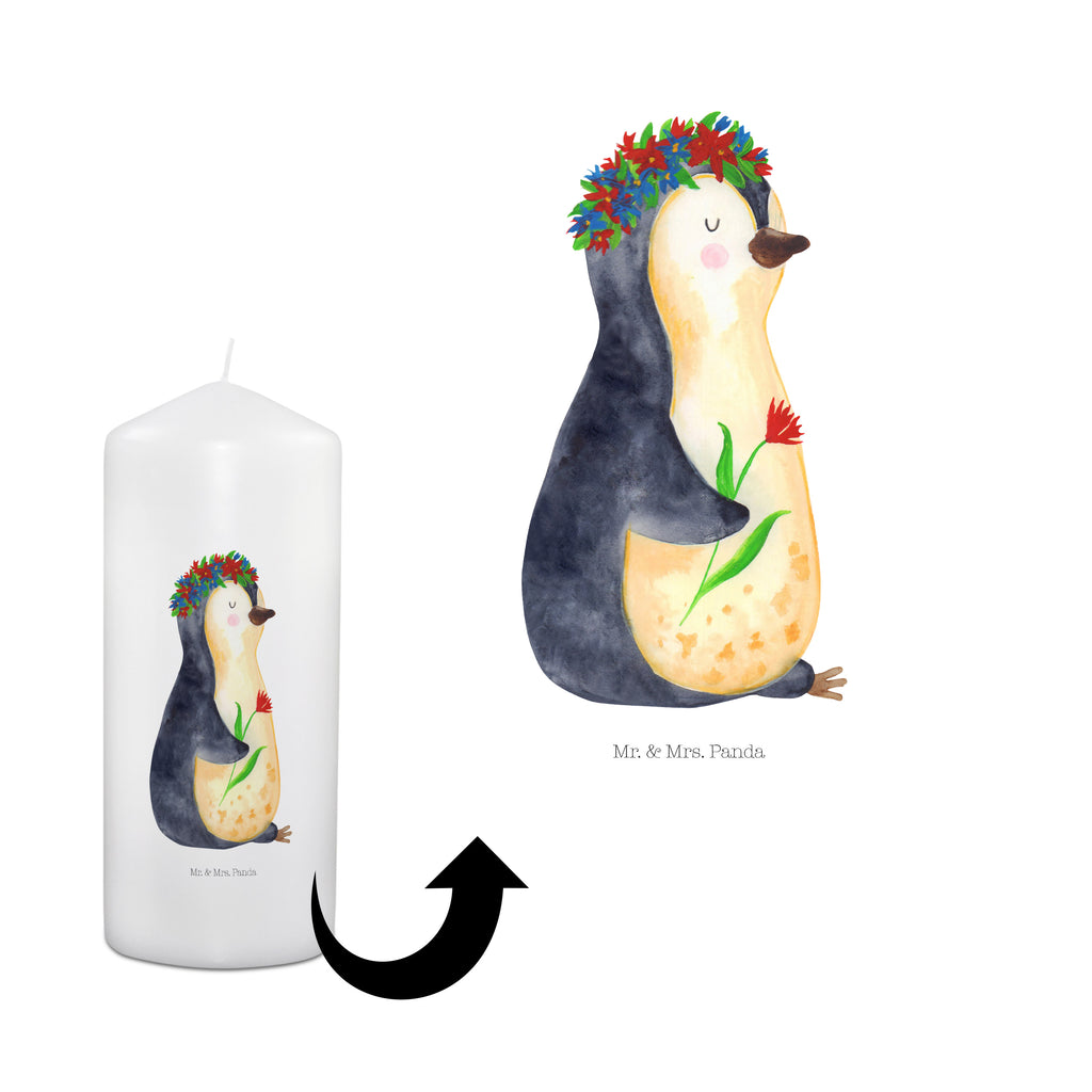 Kerze Pinguin Blumenkranz Kerze, Taufkerze, Kommunionskerze, Geburtstagskerze, Geschenk Kerze, Taufgeschenk Kerze, Kerze mit Druck, Besondere Kerze, Geschenkidee Kerze, Kerze für Kommunion, Geburtstag Kerze, Kommunion Kerze, Pinguin, Pinguine, Blumenkranz, Universum, Leben, Wünsche, Ziele, Lebensziele, Motivation, Lebenslust, Liebeskummer, Geschenkidee