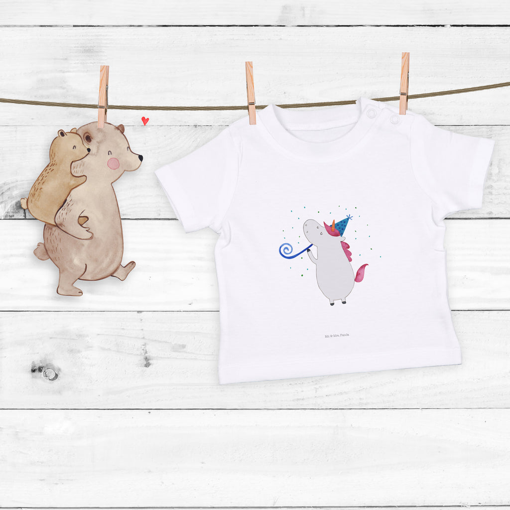 Organic Baby Shirt Einhorn Party Baby T-Shirt, Jungen Baby T-Shirt, Mädchen Baby T-Shirt, Shirt, Einhorn, Einhörner, Einhorn Deko, Pegasus, Unicorn, Glitzer, Konfetti, Party, Geburtstag, Feier, Fest, Alkohol, Disco, Club