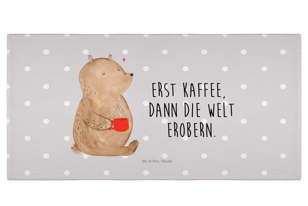 Handtuch Bär Kaffee Handtuch, Badehandtuch, Badezimmer, Handtücher, groß, Kinder, Baby, Bär, Teddy, Teddybär, Kaffee, Coffee, Bären, guten Morgen, Morgenroutine, Welt erobern, Welt retten, Motivation