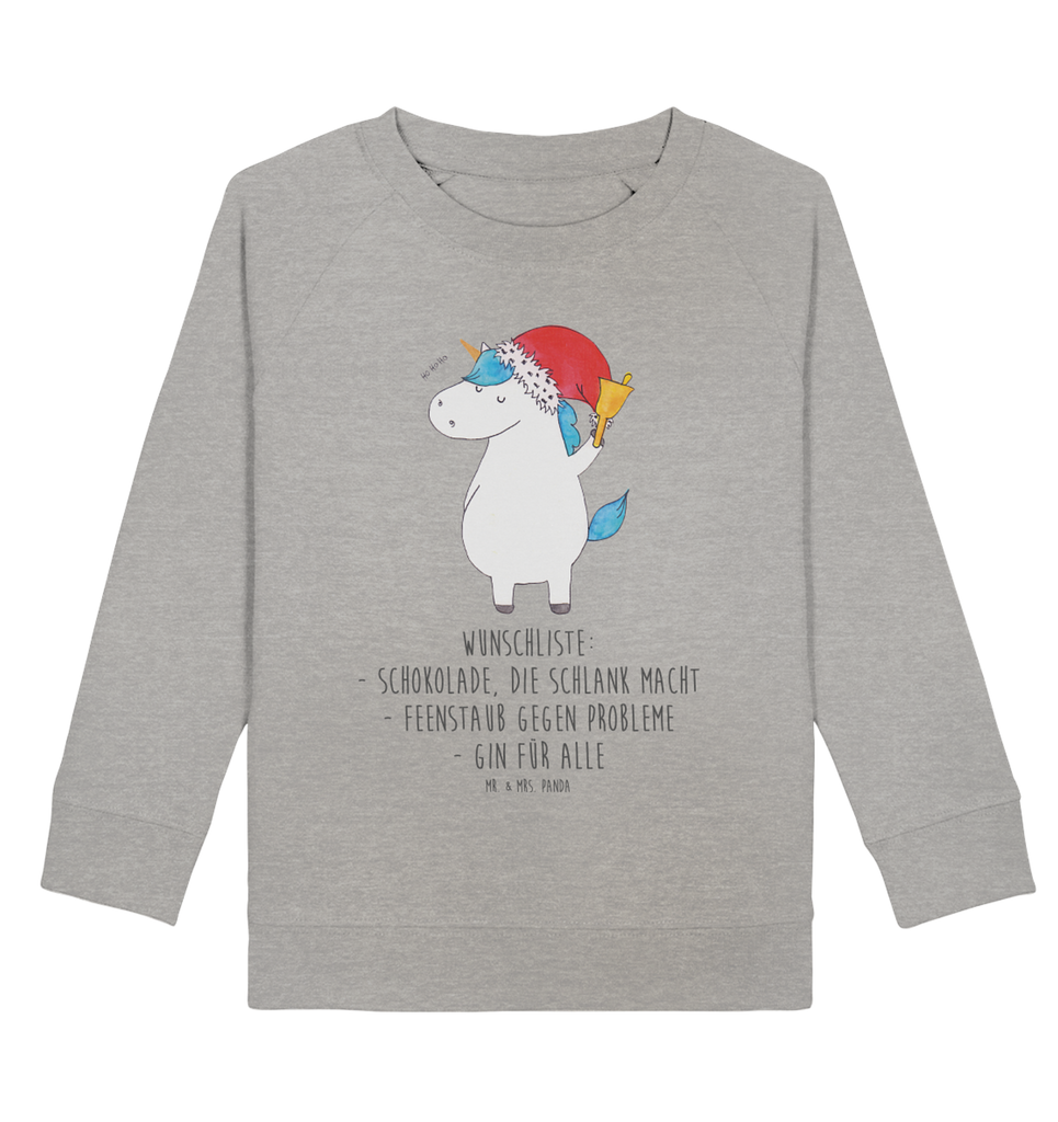 Organic Kinder Pullover Einhorn Weihnachtsmann Kinder Pullover, Kinder Sweatshirt, Jungen, Mädchen, Einhorn, Einhörner, Einhorn Deko, Pegasus, Unicorn, Gin, Schokolade, Schoki, Weihnachten, Weihnachtsmann, Nikolaus, Wunschzettel, Wunschliste, Feenstaub