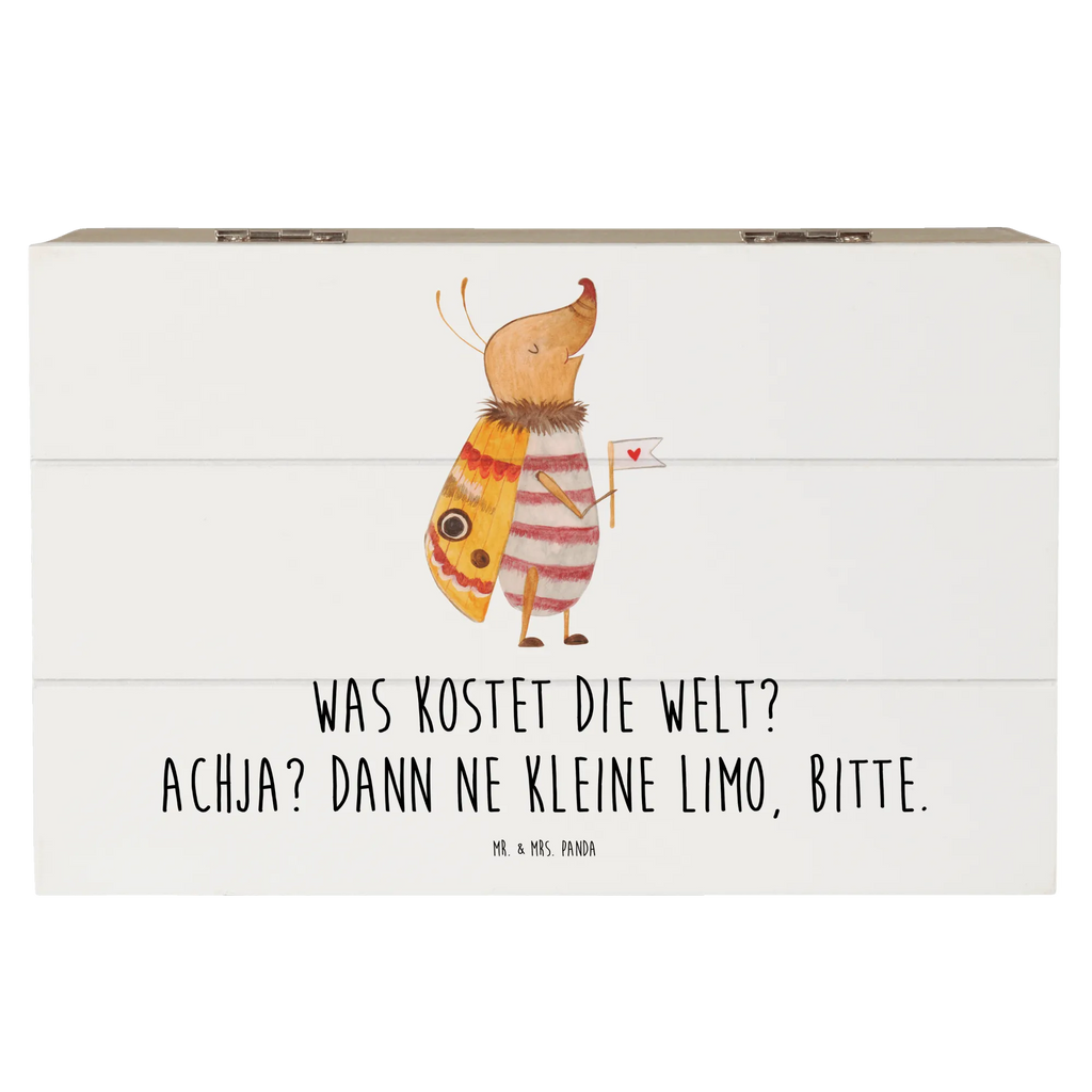 Holzkiste Nachtfalter Fähnchen Holzkiste, Kiste, Schatzkiste, Truhe, Schatulle, XXL, Erinnerungsbox, Erinnerungskiste, Dekokiste, Aufbewahrungsbox, Geschenkbox, Geschenkdose, Tiermotive, Gute Laune, lustige Sprüche, Tiere, Nachtfalter, Käfer, Spruch lustig, Spruch witzig, süß, niedlich, Küche Deko, Was kostet die Welt