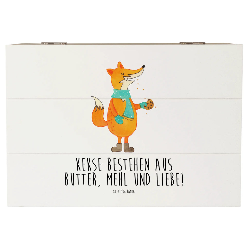 Holzkiste Fuchs Keks Holzkiste, Kiste, Schatzkiste, Truhe, Schatulle, XXL, Erinnerungsbox, Erinnerungskiste, Dekokiste, Aufbewahrungsbox, Geschenkbox, Geschenkdose, Fuchs, Füchse, Backen Spruch, Kekse, Winter, Weihnachtszeit, Plätzchen, Liebe, Küche Deko