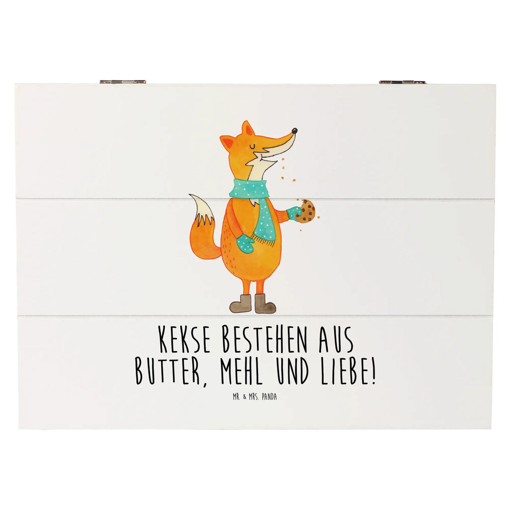 Holzkiste Fuchs Keks Holzkiste, Kiste, Schatzkiste, Truhe, Schatulle, XXL, Erinnerungsbox, Erinnerungskiste, Dekokiste, Aufbewahrungsbox, Geschenkbox, Geschenkdose, Fuchs, Füchse, Backen Spruch, Kekse, Winter, Weihnachtszeit, Plätzchen, Liebe, Küche Deko