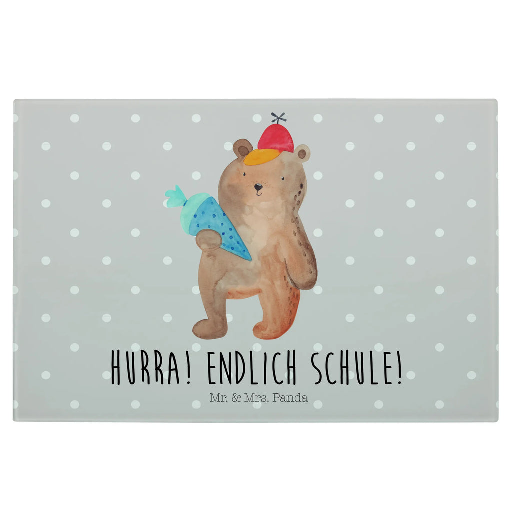 Glasschneidebrett Bär Schultüte Glasschneidebrett, Schneidebrett, Bär, Teddy, Teddybär, Bär Motiv, Schultüte, Erster Schultag Geschenk, Einschulung Geschenk, Schule Geschenk, Grundschule, Schulanfang, Schulbeginn