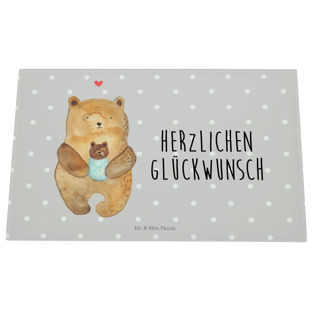 Glasschneidebrett Bär Baby Glasschneidebrett, Schneidebrett, Bär, Teddy, Teddybär, Eltern, Mutter, Baby, Taufe, Geburt, Nichte, Neffe, Enkel, Enkelin, Täufling, Geburtstag, Glückwunsch