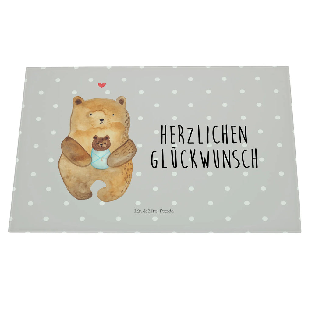 Glasschneidebrett Bär Baby Glasschneidebrett, Schneidebrett, Bär, Teddy, Teddybär, Eltern, Mutter, Baby, Taufe, Geburt, Nichte, Neffe, Enkel, Enkelin, Täufling, Geburtstag, Glückwunsch