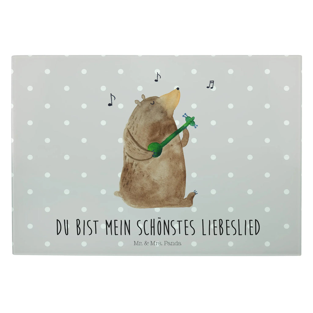 Glasschneidebrett Bär Lied Glasschneidebrett, Schneidebrett, Bär, Teddy, Teddybär, Bärchen, Bear, Liebeslied, Lied, Song, Valentinstag, Valentine, Geschenk, Partner, Liebe, Freundin, Frau, Herz, Spruch