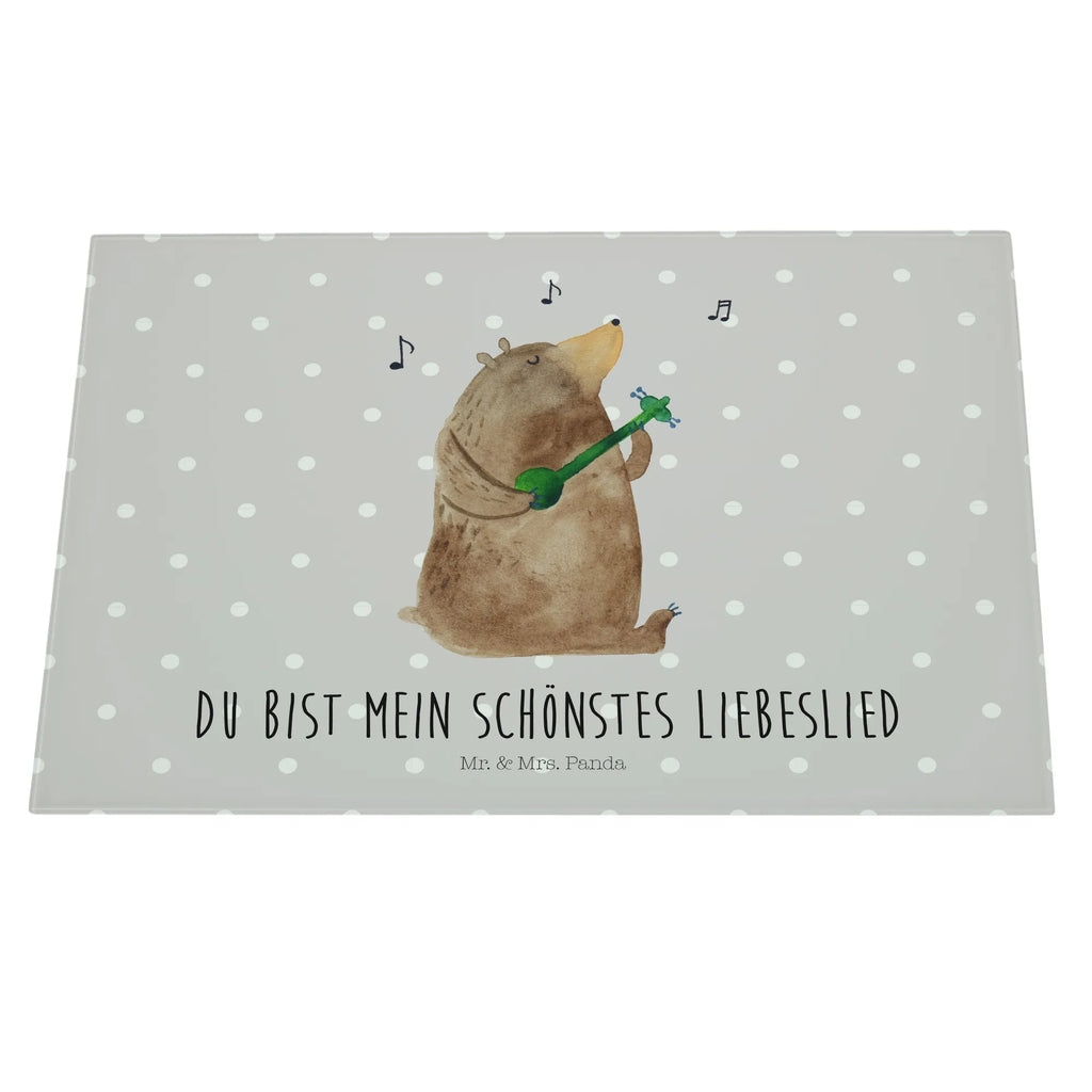 Glasschneidebrett Bär Lied Glasschneidebrett, Schneidebrett, Bär, Teddy, Teddybär, Bärchen, Bear, Liebeslied, Lied, Song, Valentinstag, Valentine, Geschenk, Partner, Liebe, Freundin, Frau, Herz, Spruch