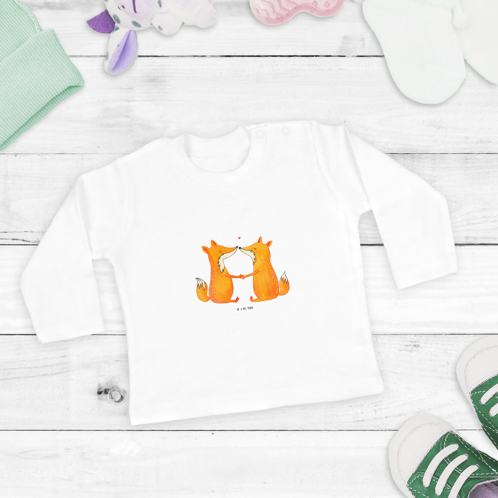 Baby Longsleeve Füchse Liebe Mädchen, Jungen, Baby, Langarm, Bio, Kleidung, Longsleeve, Fuchs, Füchse, Fox, Liebe, Liebespaar, Paar, Partner, Freundin, Freund, Ehe, Verlobte, Ehemann, Ehefrau, Liebesbeweis