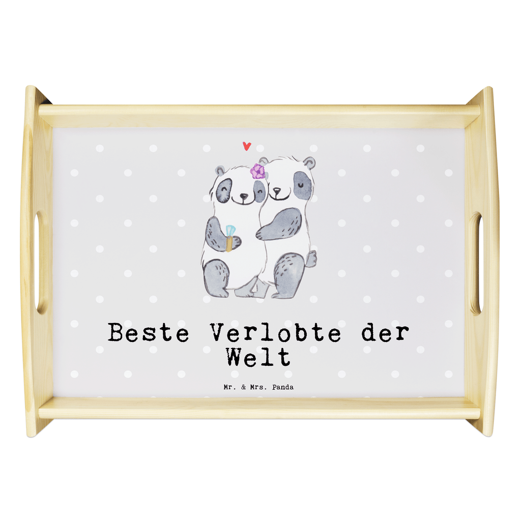 Serviertablett Panda Beste Verlobte der Welt Serviertablett, Tablett, Holztablett, Küchentablett, Dekotablett, Frühstückstablett, für, Dankeschön, Geschenk, Schenken, Geburtstag, Geburtstagsgeschenk, Geschenkidee, Danke, Bedanken, Mitbringsel, Freude machen, Geschenktipp, Verlobte, Verloben, Verlobung, Traumfrau, Frau, Freundin, Ehefrau, Zukünftige, Hochzeit, Ehe