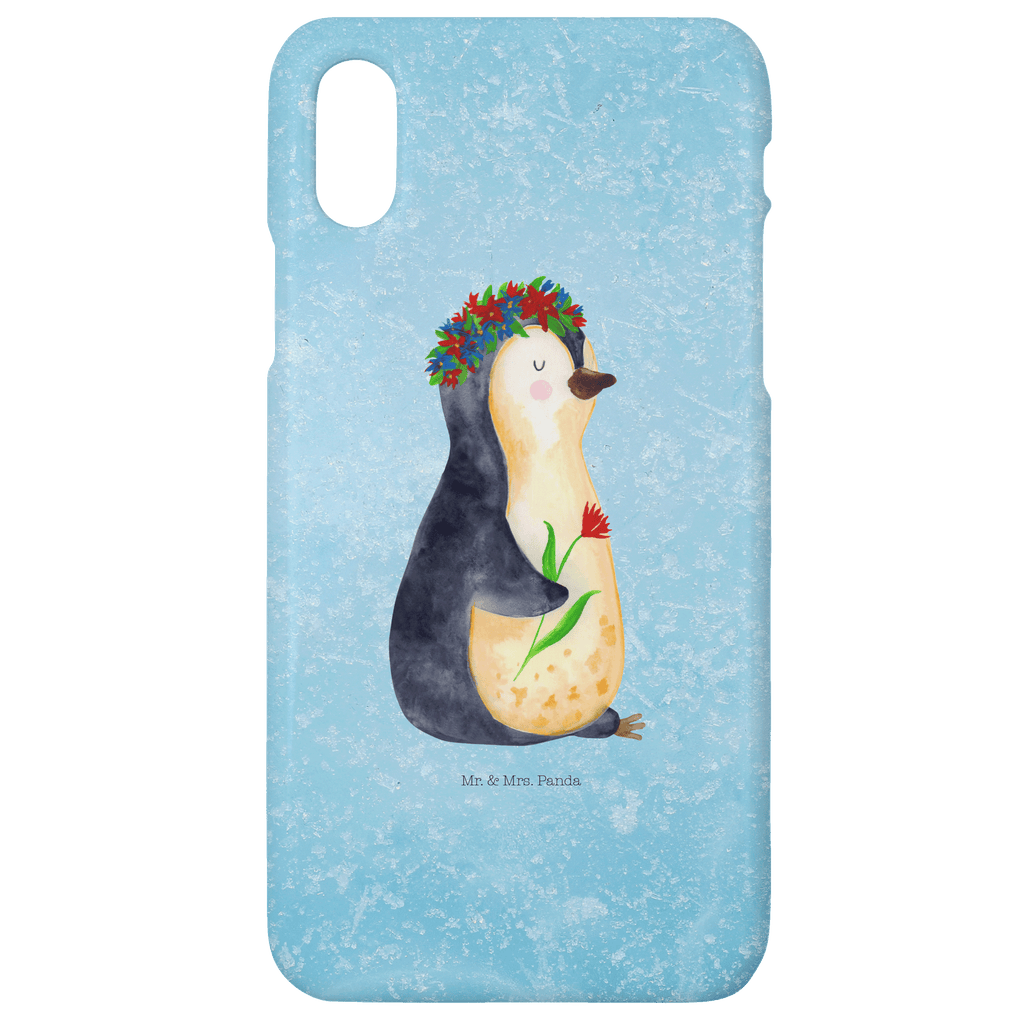 Handyhülle Pinguin Blumen Samsung Galaxy S9, Handyhülle, Smartphone Hülle, Handy Case, Handycover, Hülle, Pinguin, Pinguine, Blumenkranz, Universum, Leben, Wünsche, Ziele, Lebensziele, Motivation, Lebenslust, Liebeskummer, Geschenkidee