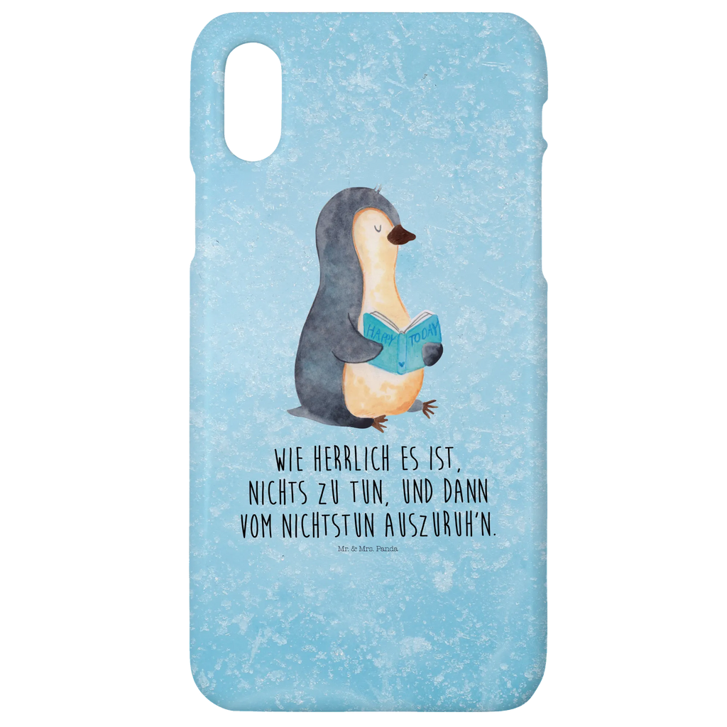 Handyhülle Pinguin Buch Handyhülle, Handycover, Cover, Handy, Hülle, Iphone 10, Iphone X, Pinguin, Pinguine, Buch, Lesen, Bücherwurm, Nichtstun, Faulenzen, Ferien, Urlaub, Freizeit