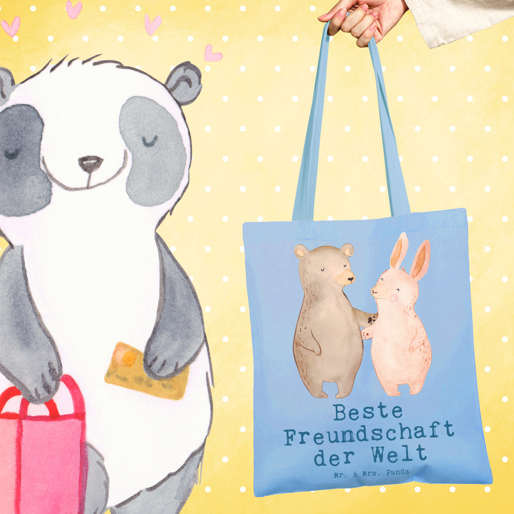 Tragetasche Hase Beste Freundschaft der Welt Beuteltasche, Beutel, Einkaufstasche, Jutebeutel, Stoffbeutel, für, Dankeschön, Geschenk, Schenken, Geburtstag, Geburtstagsgeschenk, Geschenkidee, Danke, Bedanken, Mitbringsel, Freude machen, Geschenktipp, Freundschaft, Freunde, Freunde fürs Leben, best friends, Freundin, Freund, Clique, Kumpel, bae, bff