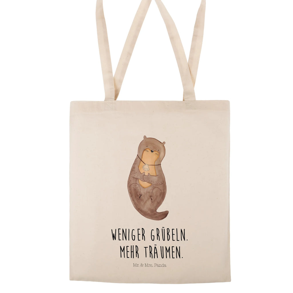 Tote bag otter shell Beuteltasche, Beutel, Einkaufstasche, Jutebeutel, Stoffbeutel, Tasche, Shopper, Umhängetasche, Strandtasche, Schultertasche, Stofftasche, Tragetasche, Badetasche, Jutetasche, Einkaufstüte, Laptoptasche, Otter, Fischotter, Seeotter, Otterliebe, grübeln, träumen, Motivation, Tagträumen, Büro