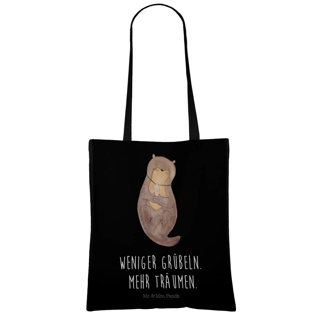Tote bag otter shell Beuteltasche, Beutel, Einkaufstasche, Jutebeutel, Stoffbeutel, Tasche, Shopper, Umhängetasche, Strandtasche, Schultertasche, Stofftasche, Tragetasche, Badetasche, Jutetasche, Einkaufstüte, Laptoptasche, Otter, Fischotter, Seeotter, Otterliebe, grübeln, träumen, Motivation, Tagträumen, Büro