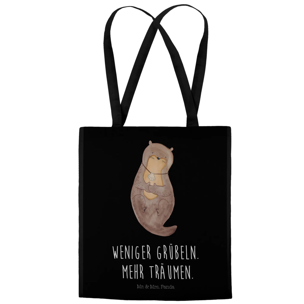 Tote bag otter shell Beuteltasche, Beutel, Einkaufstasche, Jutebeutel, Stoffbeutel, Tasche, Shopper, Umhängetasche, Strandtasche, Schultertasche, Stofftasche, Tragetasche, Badetasche, Jutetasche, Einkaufstüte, Laptoptasche, Otter, Fischotter, Seeotter, Otterliebe, grübeln, träumen, Motivation, Tagträumen, Büro