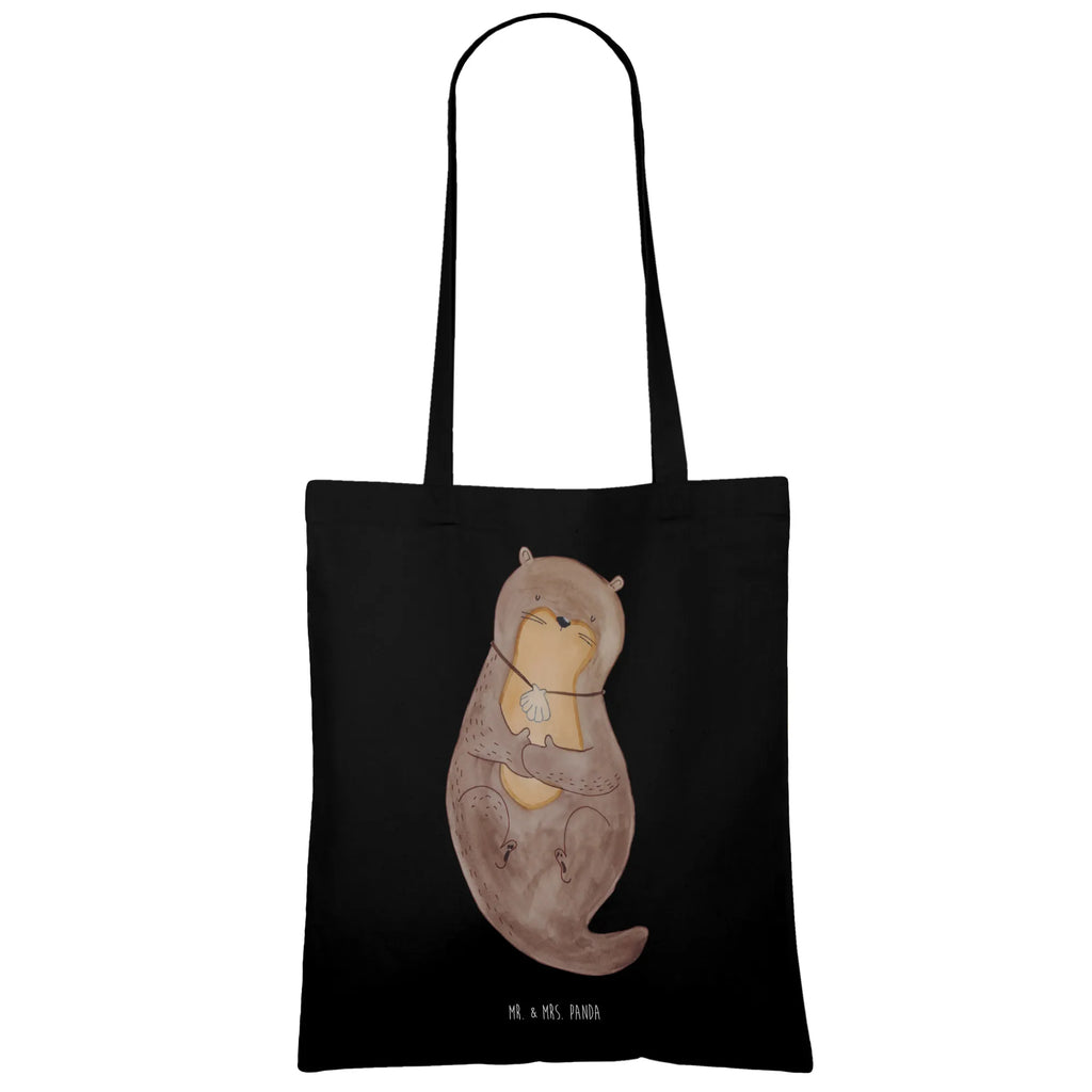 Tragetasche Otter Muschel Beuteltasche, Beutel, Einkaufstasche, Jutebeutel, Stoffbeutel, Tasche, Shopper, Umhängetasche, Strandtasche, Schultertasche, Stofftasche, Tragetasche, Badetasche, Jutetasche, Einkaufstüte, Laptoptasche, Otter, Fischotter, Seeotter, Otterliebe, grübeln, träumen, Motivation, Tagträumen, Büro