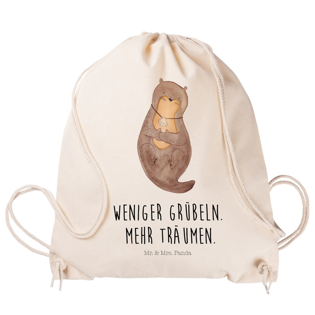 Sportbeutel Otter Muschel Sportbeutel, Turnbeutel, Beutel, Sporttasche, Tasche, Stoffbeutel, Sportbeutel Kinder, Gymsack, Beutel Rucksack, Kleine Sporttasche, Sportzubehör, Turnbeutel Baumwolle, Otter, Fischotter, Seeotter, Otterliebe, grübeln, träumen, Motivation, Tagträumen, Büro