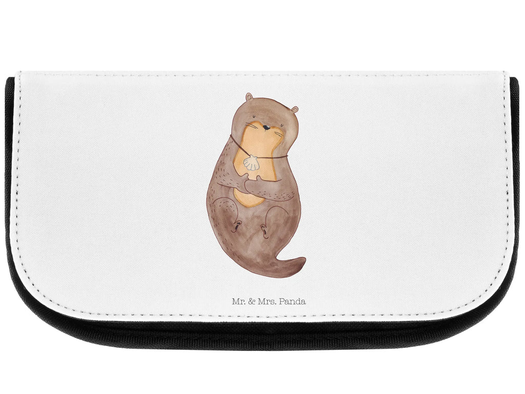 Kosmetiktasche Otter mit Muschelmedaillon Kosmetikbeutel, Kulturtasche, Kulturbeutel, Schminktasche, Make-Up Tasche, Kosmetiktasche, Beauty Bag, Kosmetiktasche Damen, Make Up Tasche, Kosmetik Tasche, Kosmetiktasche Klein, Kleine Kosmetiktasche, Schminktasche Klein, Kosmetiktasche Mit Fächern, Schminktäschen, Schminke Tasche, Kosmetiktaschen Damen, Beauty Case, Schmink Täschchen, Otter, Fischotter, Seeotter, Otterliebe, grübeln, träumen, Motivation, Tagträumen, Büro