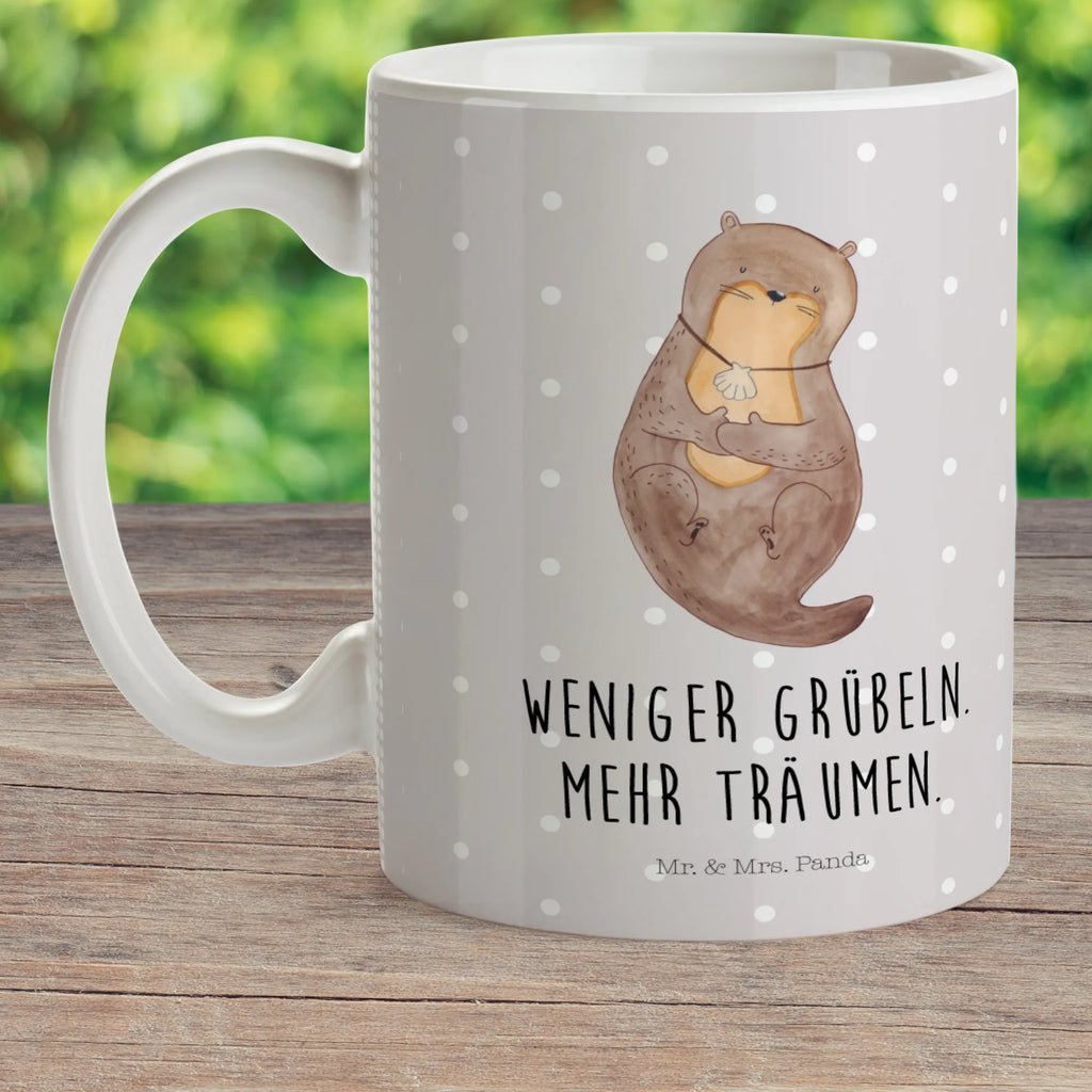 Kindertasse Otter Muschel Kindertasse, Kinder Tasse, Kunststoff Tasse, Kindergarten Tasse, Trinkbecher, Camping Becher, Kaffeetasse, Kunststoffbecher, Kindergartenbecher, Outdoorgeschirr, Kunststoffgeschirr, Reisebecher, Reisetasse, Kinderbecher, Bruchfeste Tasse, Bruchsichere Tasse, Plastik Tasse, Plastiktasse, Otter, Fischotter, Seeotter, Otterliebe, grübeln, träumen, Motivation, Tagträumen, Büro