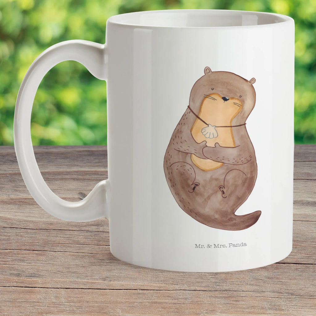 Kindertasse Otter Muschel Kindertasse, Kinder Tasse, Kunststoff Tasse, Kindergarten Tasse, Trinkbecher, Camping Becher, Kaffeetasse, Kunststoffbecher, Kindergartenbecher, Outdoorgeschirr, Kunststoffgeschirr, Reisebecher, Reisetasse, Kinderbecher, Bruchfeste Tasse, Bruchsichere Tasse, Plastik Tasse, Plastiktasse, Otter, Fischotter, Seeotter, Otterliebe, grübeln, träumen, Motivation, Tagträumen, Büro