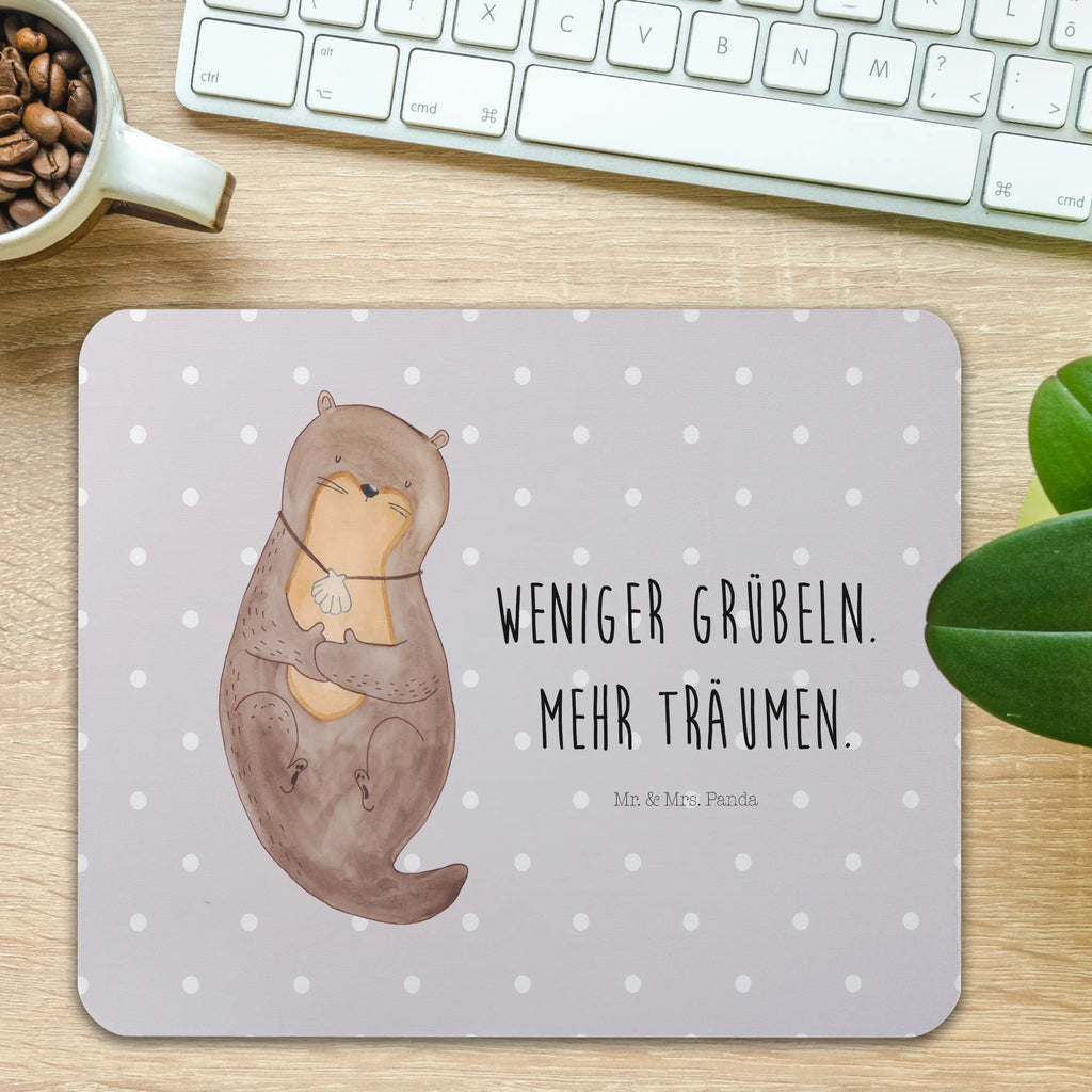 Mauspad Otter mit Muschelmedaillon Mousepad, Computer zubehör, Büroausstattung, PC Zubehör, Arbeitszimmer, Mauspad, Einzigartiges Mauspad, Designer Mauspad, Mausunterlage, Mauspad Büro, Otter, Fischotter, Seeotter, Otterliebe, grübeln, träumen, Motivation, Tagträumen, Büro