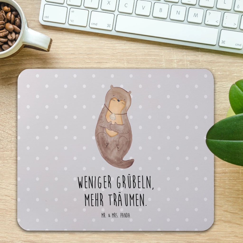 Mauspad Otter mit Muschelmedaillon Mousepad, Computer zubehör, Büroausstattung, PC Zubehör, Arbeitszimmer, Mauspad, Einzigartiges Mauspad, Designer Mauspad, Mausunterlage, Mauspad Büro, Otter, Fischotter, Seeotter, Otterliebe, grübeln, träumen, Motivation, Tagträumen, Büro