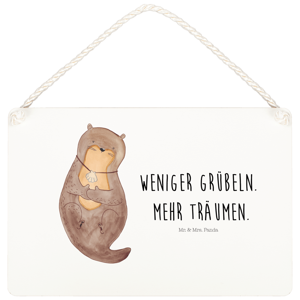 Deko Schild Otter Muschel Dekoschild, Deko Schild, Schild, Tür Schild, Türschild, Holzschild, Wandschild, Wanddeko, Otter, Fischotter, Seeotter, Otterliebe, grübeln, träumen, Motivation, Tagträumen, Büro